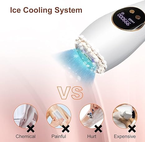 Ice Cold IPL Hair Removal Device – 990,000 Flashes | 5 Levels | Automatic & Manual Mode