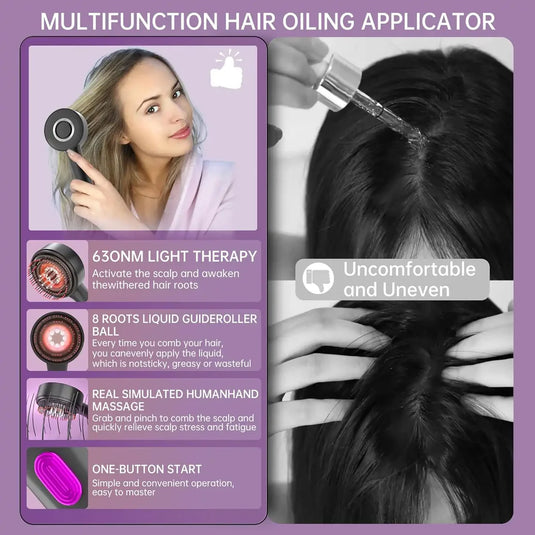 Multi-Function Scalp Massager Brush - Red Light Therapy